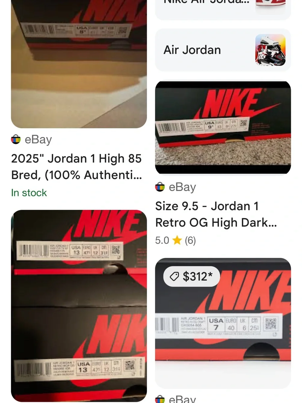 Jordan Air Jordan 1 Retro High OG White Black Red Box Tag